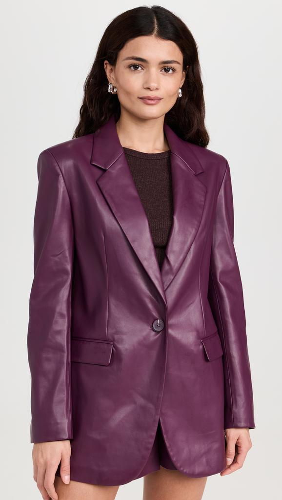 Susana Monaco Faux Leather Boyfriend Jacket