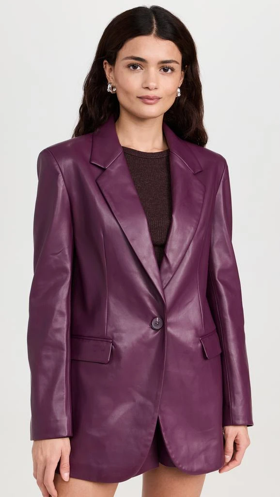 Susana Monaco Faux Leather Boyfriend Jacket 1