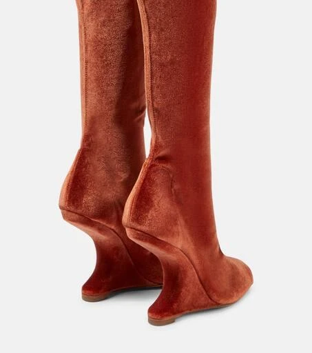 Rick Owens Cantilever velvet over-the-knee boots 3