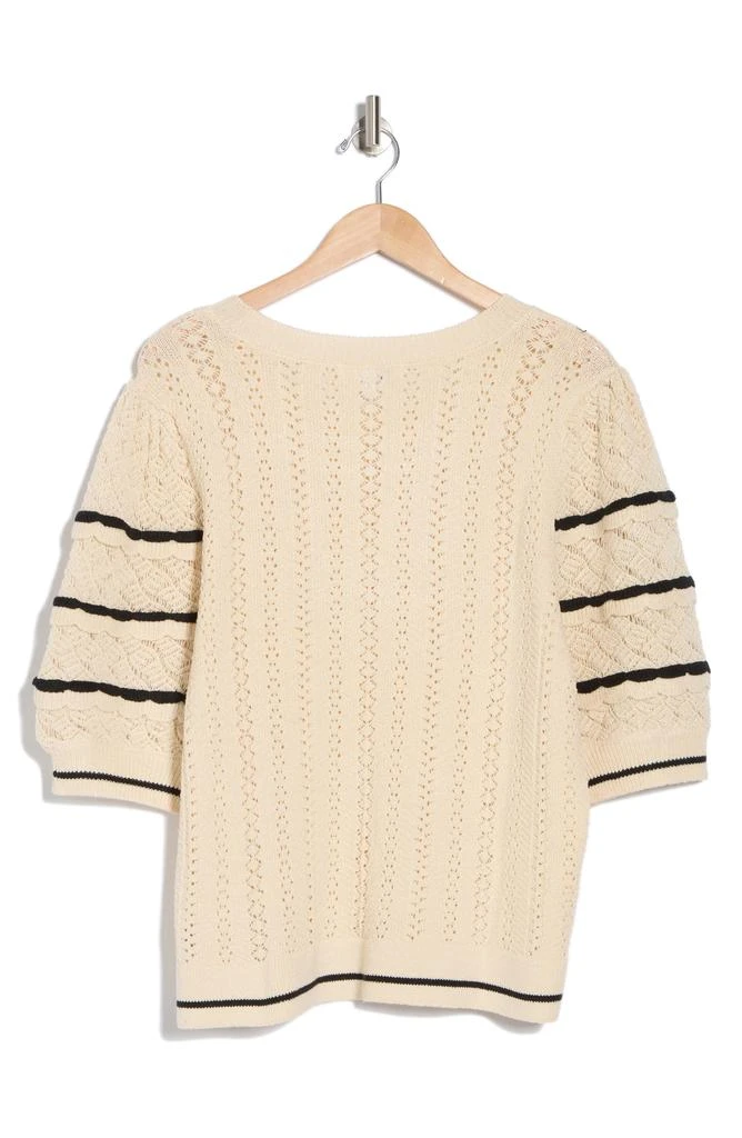 DR2 by Daniel Rainn Pointelle Scalloped Sweater 4