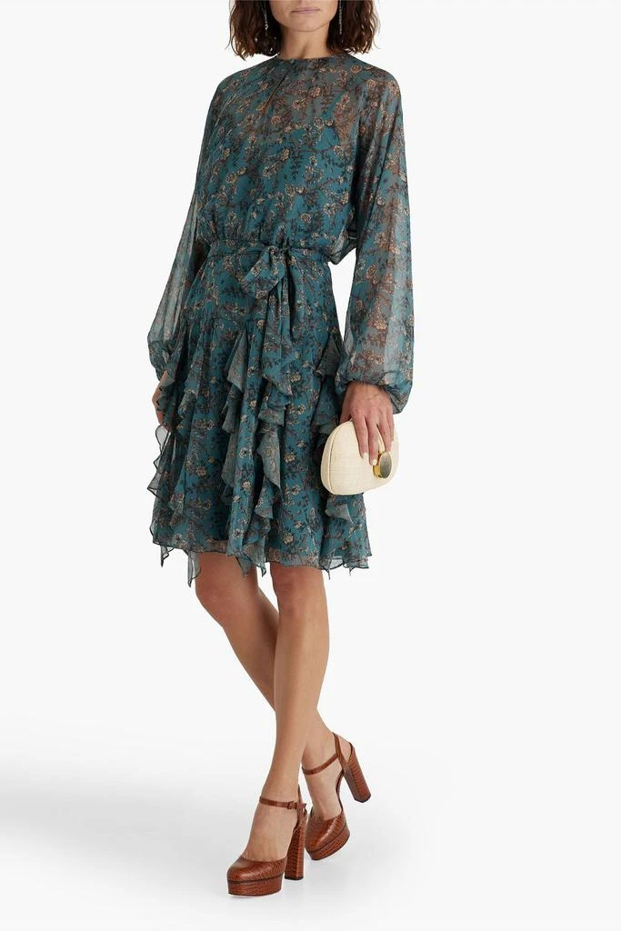 MIKAEL AGHAL Ruffled floral-print chiffon dress 2