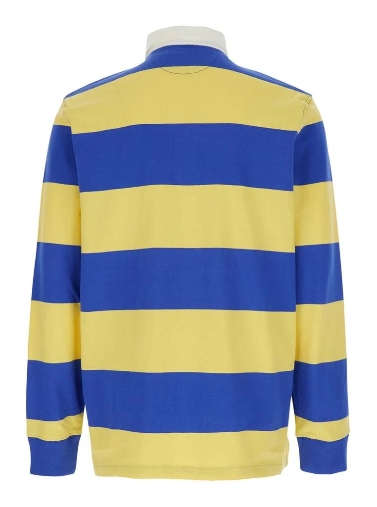 Ralph Lauren Yellow And Blue Polo Shirt With Striped Pattern In Cotton Man 2