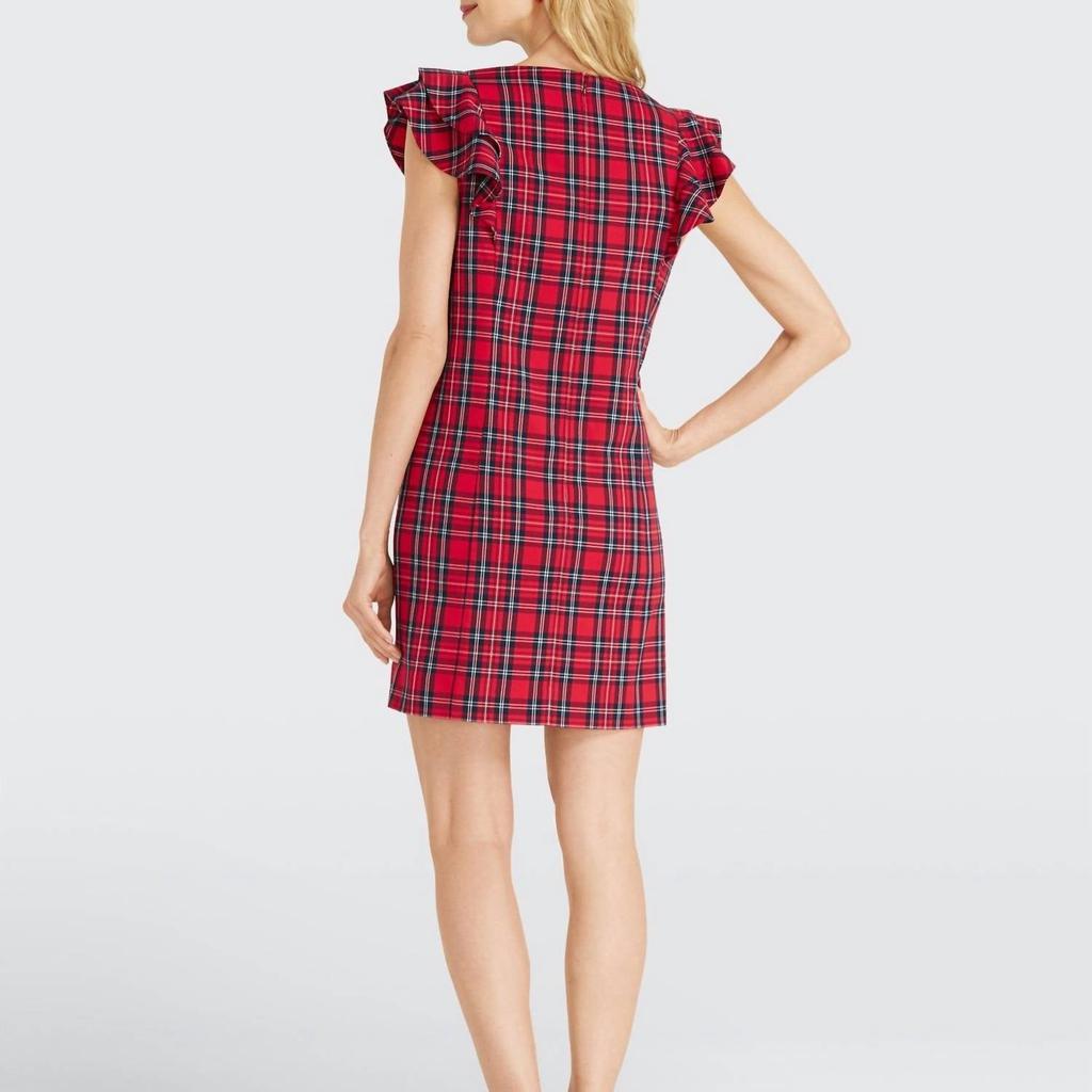 Draper James Draper James - Plaid Ruffle Shoulder Dress