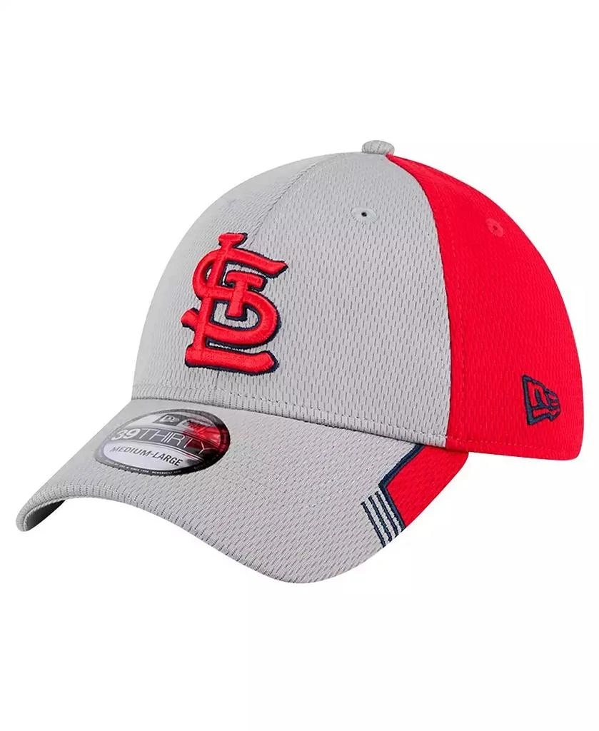 New Era Men's Gray/Red St. Louis Cardinals Visor Trim 39THIRTY Flex Hat 1