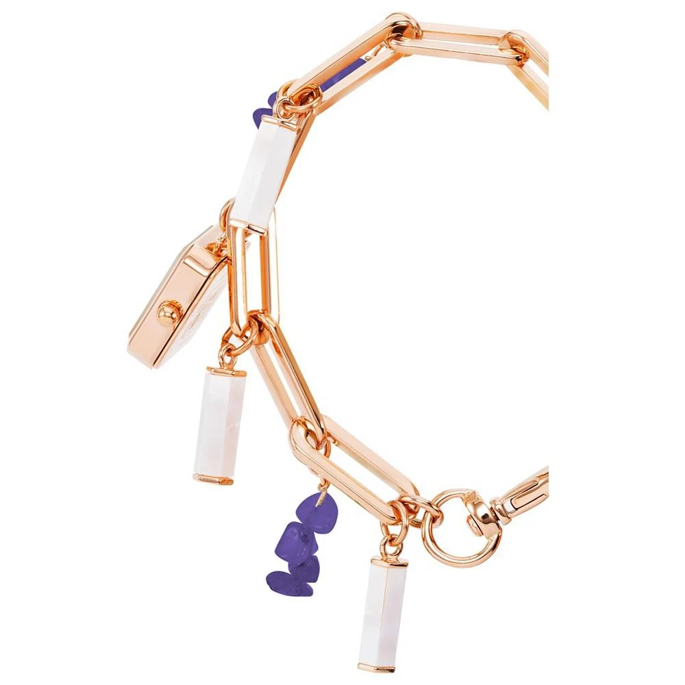 Anne Klein Women's Three Hand Rose Gold-Tone Alloy Charm Watch, 18mm x 21.5mm 2