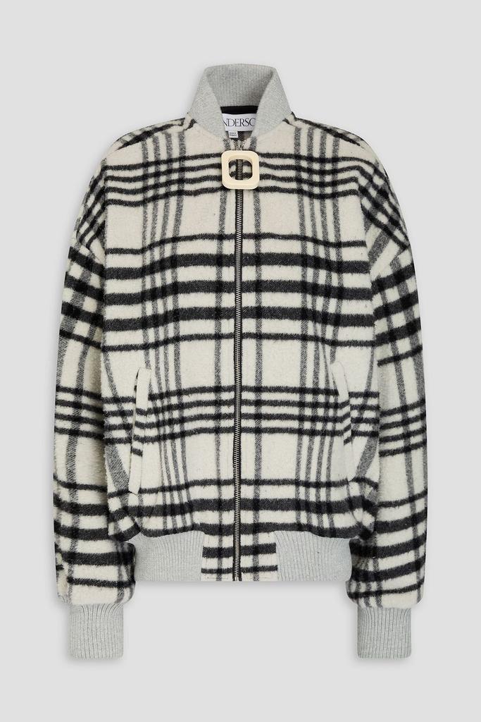 JW Anderson Checked brushed wool-blend felt bomber jacket