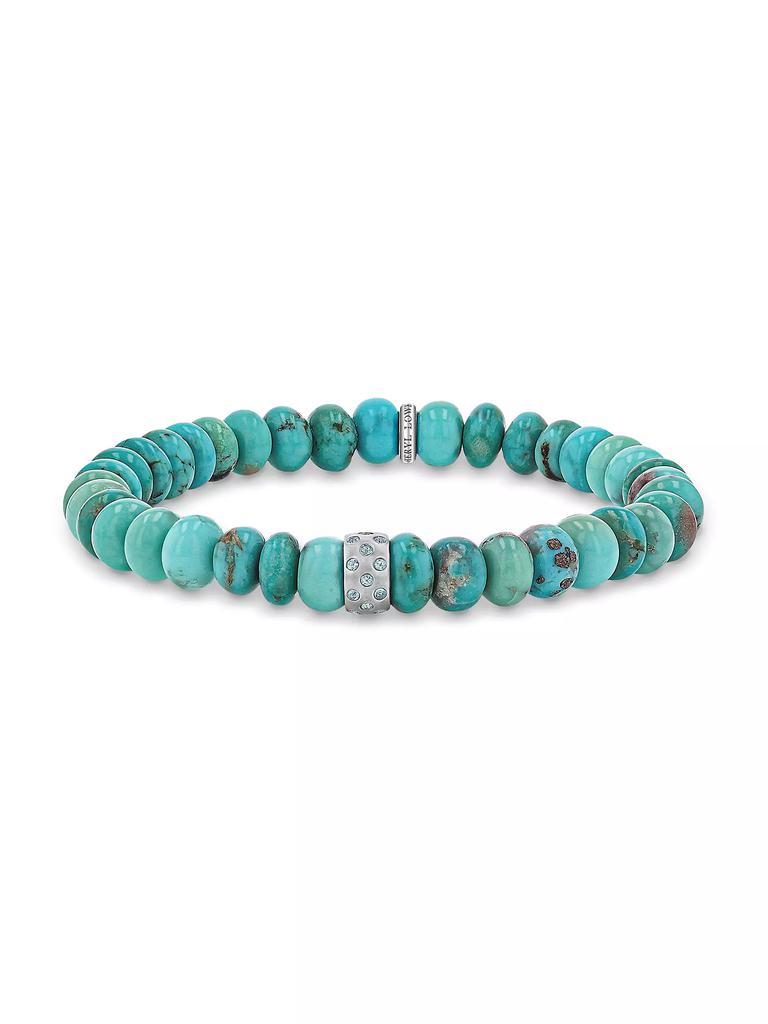 Sheryl Lowe Swiss Blue Topaz & Turquoise Beaded Bracelet
