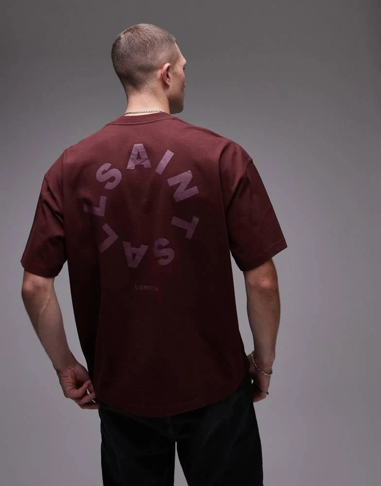 ALL SAINTS AllSaints Tierra oversized t-shirt in deep red 1