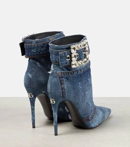 Dolce & Gabbana Embellished denim ankle boots 3