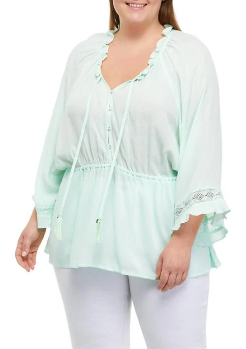 American Rag Rag Plus Size Kimono Sleeve Peasant Top 1