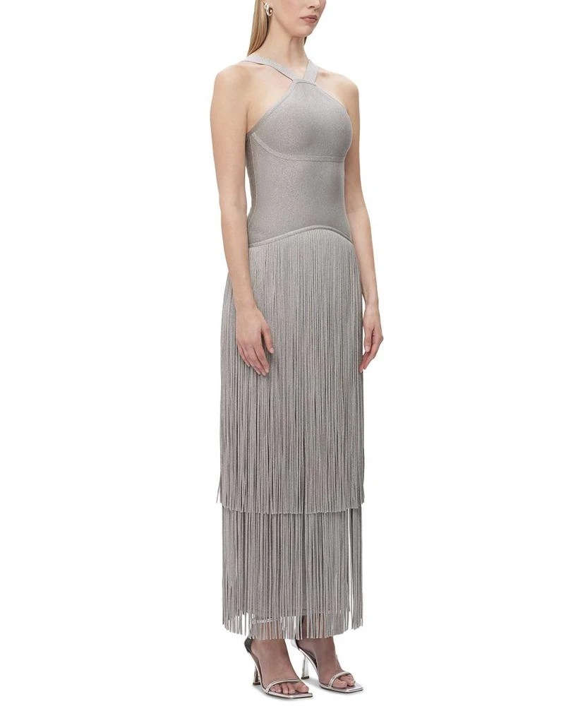 Herve Leger Kennedy Metallic Fringe Gown 5