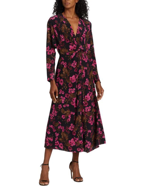 Tahari Floral Azalea Print Midi Dress 1