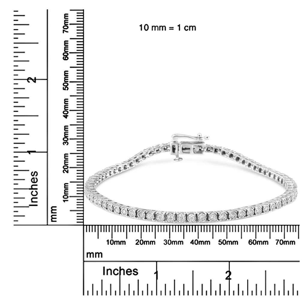 Haus of Brilliance 14K White Gold 1.0 Cttw Miracle Set Round-Cut Lab Grown Diamond Illusion Tennis Bracelet Size 7" 6