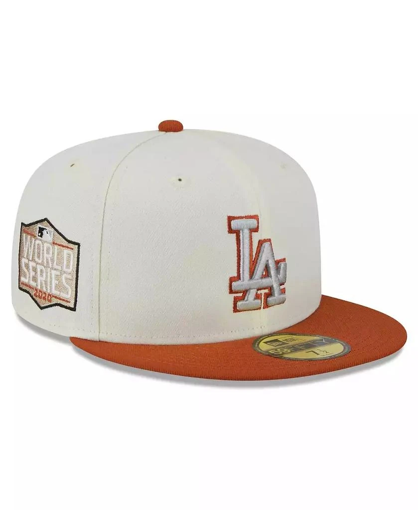 New Era Men's Cream, Orange Los Angeles Dodgers 59FIFTY Fitted Hat 1