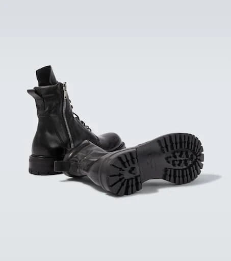 Rick Owens Leather combat boots 7