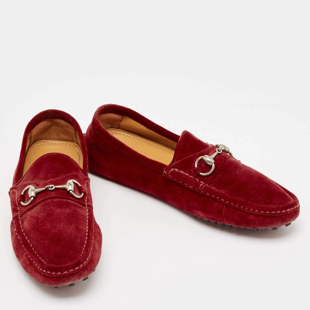 Gucci Gucci Red Suede Horsebit Slip On Loafers Size 41 4