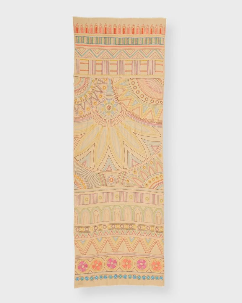 Janavi Bohemian City Merino Wool-Silk Scarf 1