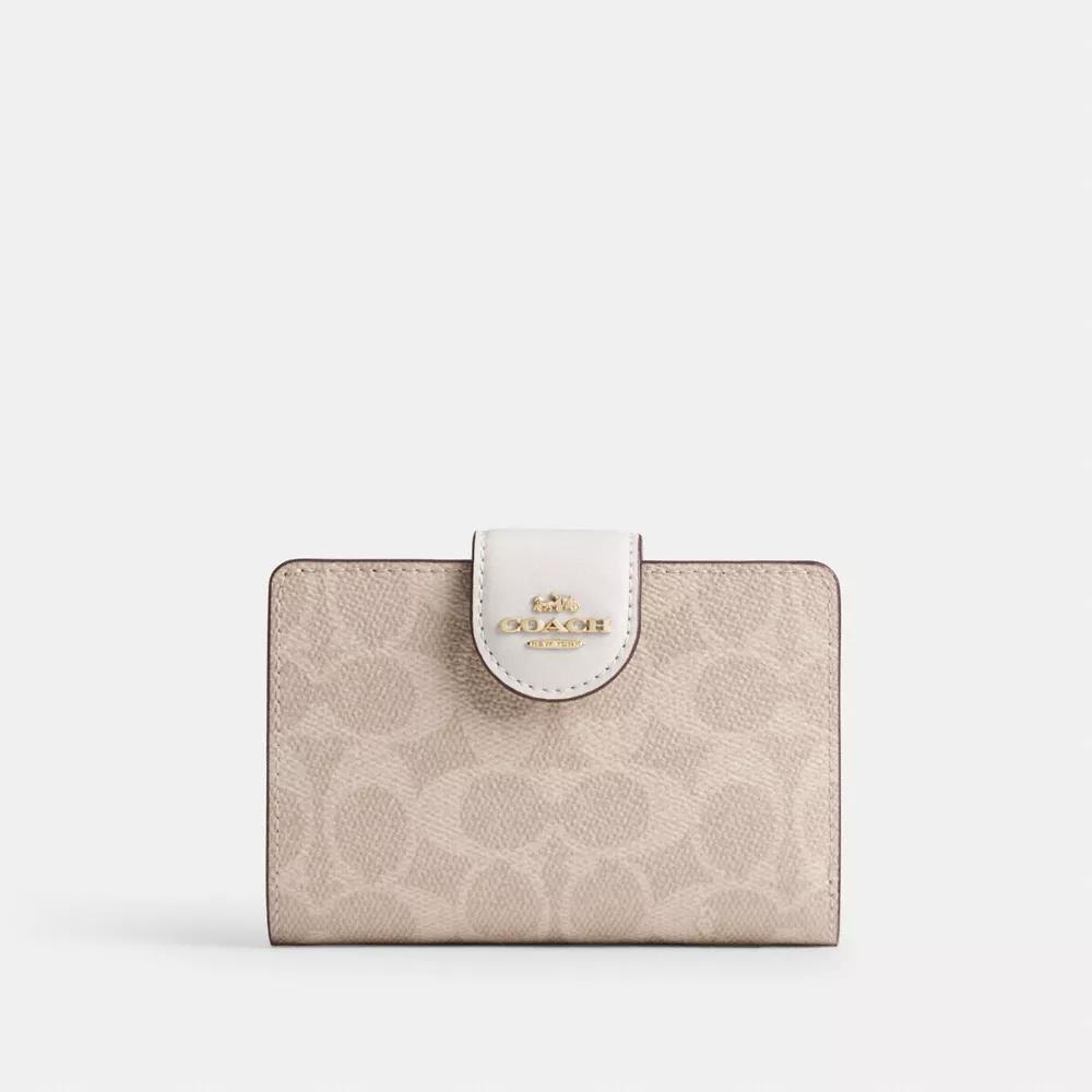 Coach Medium Corner Zip Wallet In Signature Canvas