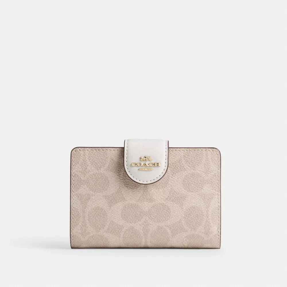Coach Medium Corner Zip Wallet In Signature Canvas 1
