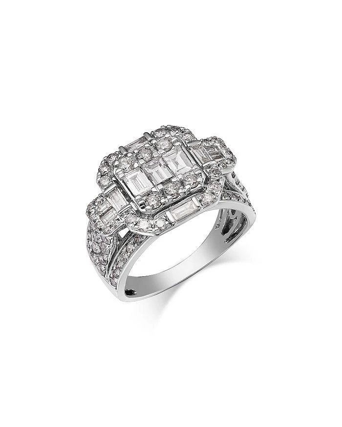 Bloomingdale
s Fine Collection Mixed Cut Diamond Band Ring in 14K White Gold, 2.0 tcw
