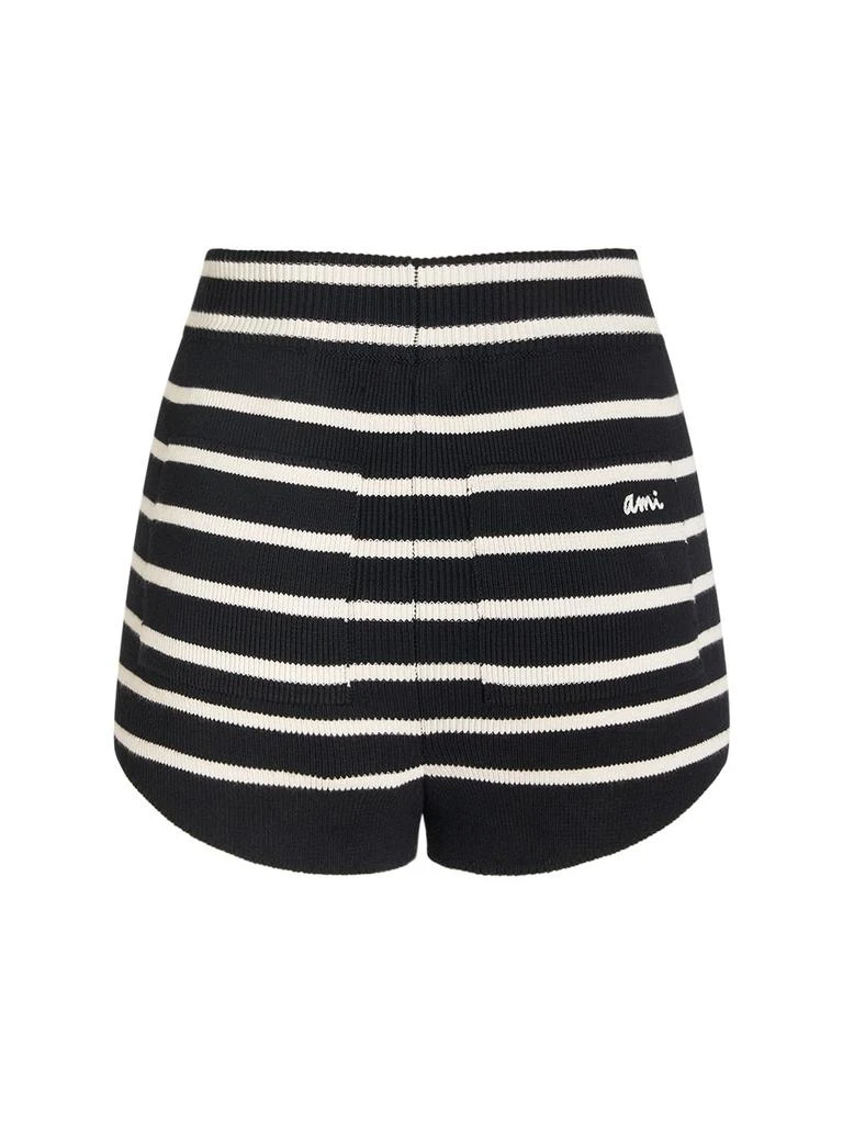 AMI PARIS Ami Striped Sailor Cotton Mini Shorts 4