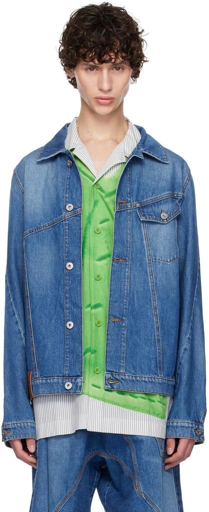 JW Anderson Blue Asymmetrical Denim Jacket 1