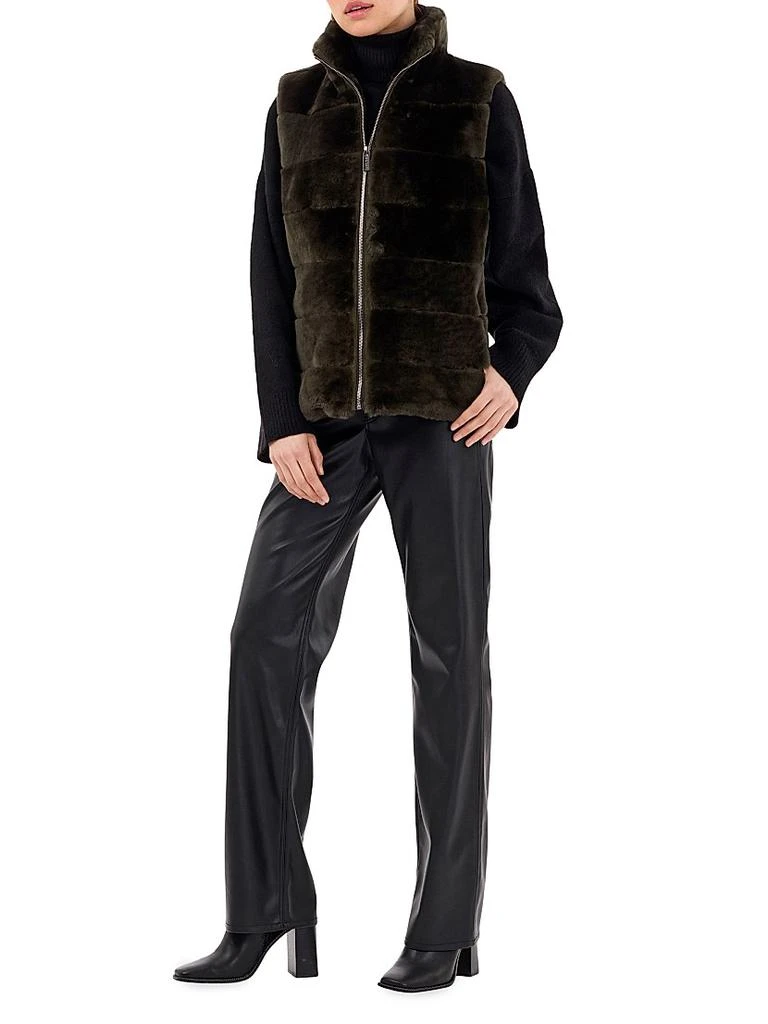 Gorski Shearling Lamb Zip Vest with Quilted Back 7