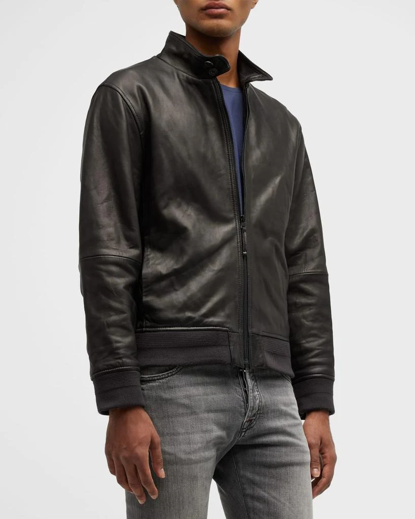 Vince Men's Harrington Leather Bomber Jacket 4