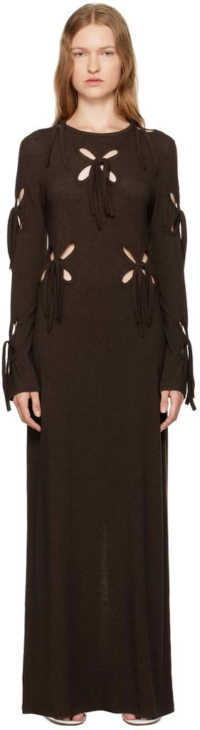 J.Kim Brown Petal Maxi Dress 1