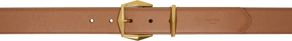 Jimmy Choo Tan Diamond Buckle Belt