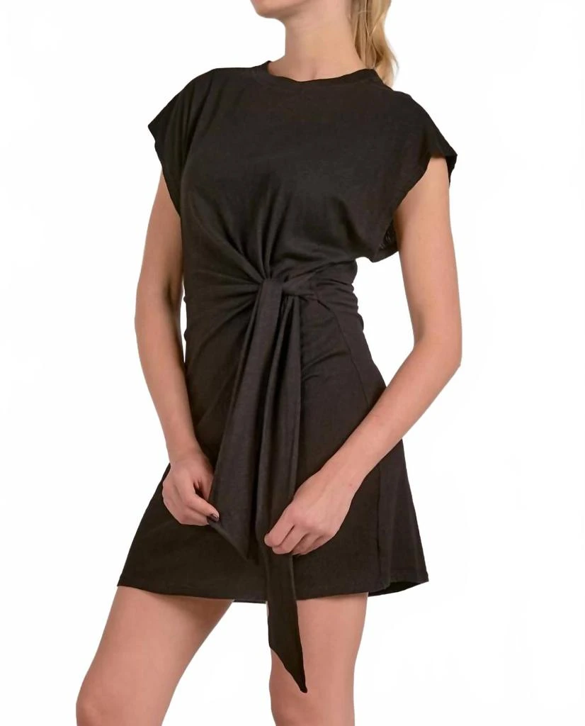 Elan Jolene Side Tie Mini Dress In Black 3