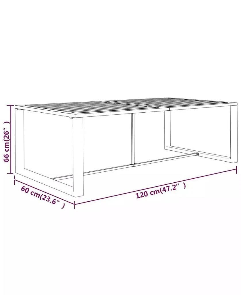 vidaXL Patio Dining Table Anthracite 47.2"x23.6"x26" Aluminum 2