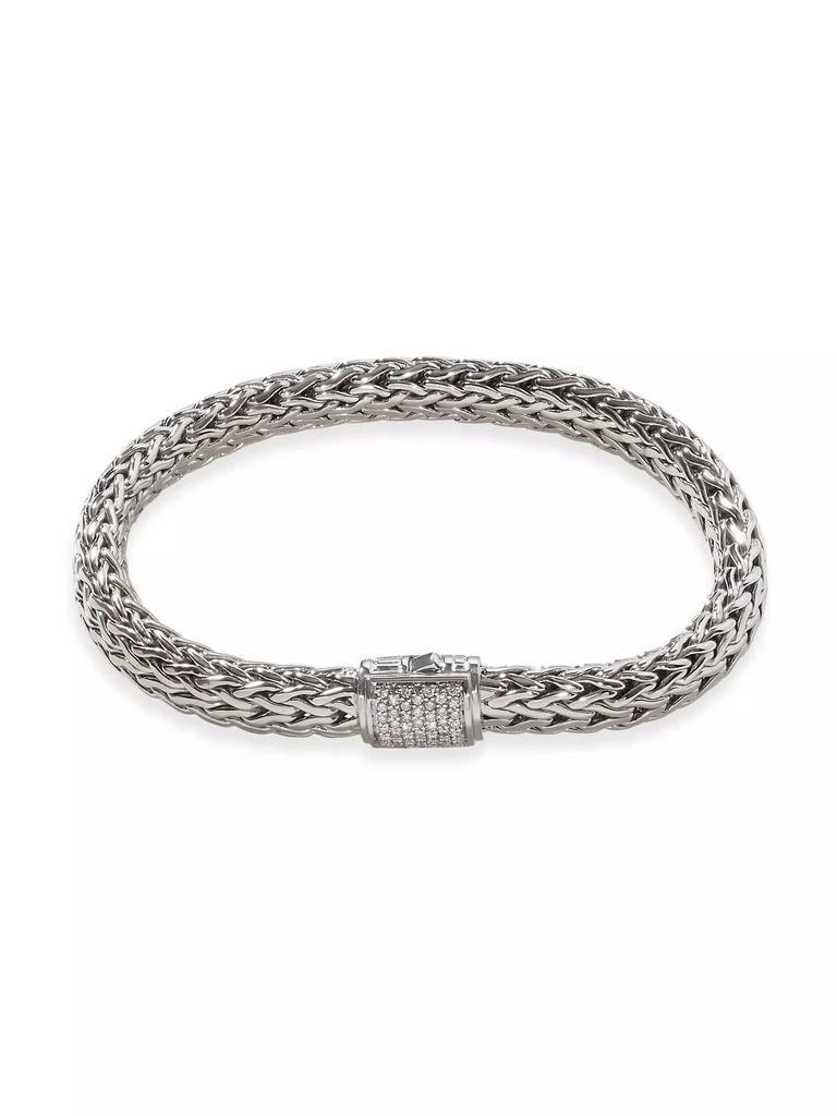 John Hardy Classic Chain Sterling Silver & 0.24 TCW Diamond Bracelet 4