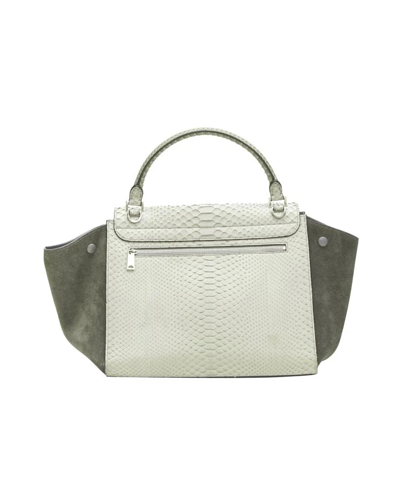 Celine CELINE Phoebe Philo Trapeze grey scaled leather suede flared flap satchel bag 5