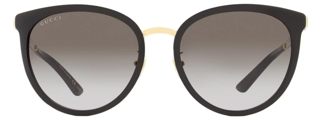 Gucci Women's Oval Sunglasses GG0077SK 001 Black/Gold 56mm 2