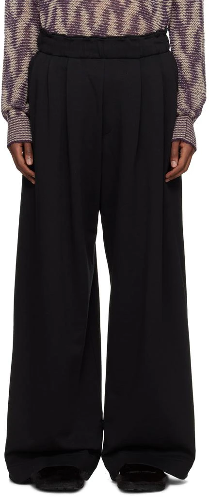 Dries Van Noten Black Pleated Sweatpants - Joggers - BeyondStyle