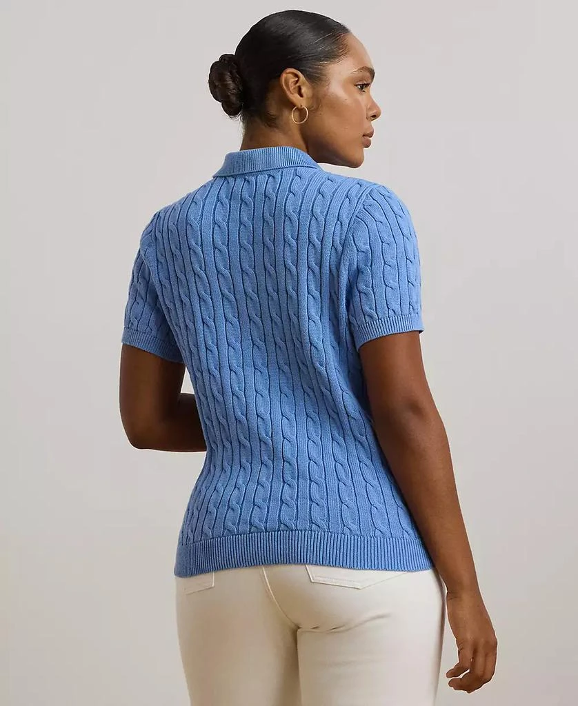 Ralph Lauren Plus Size Cable-Knit Cotton Polo Sweater 3