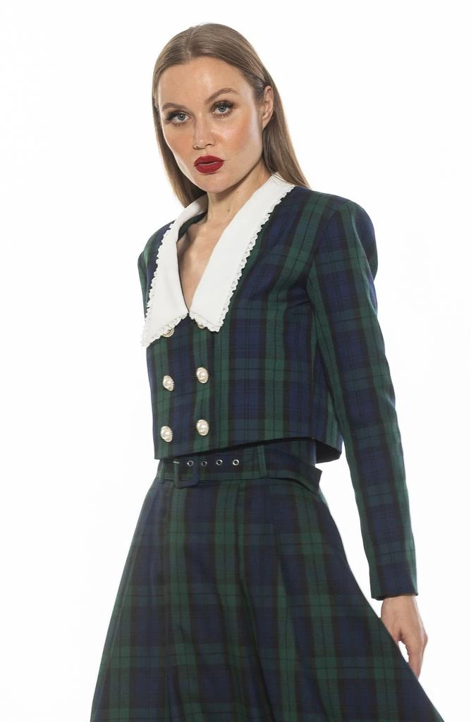 ALEXIA ADMOR Aurelia Cropped Plaid Blazer 6