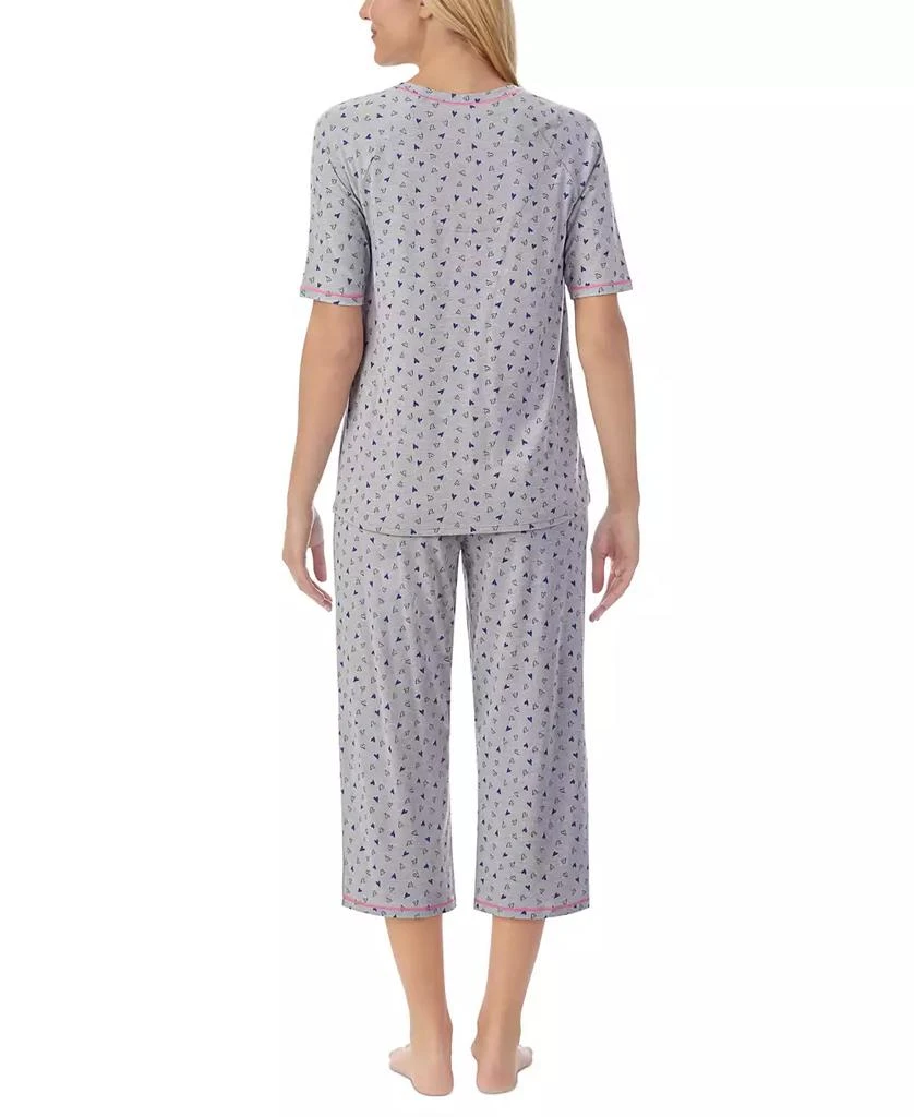 Cuddl Duds Printed Elbow-Sleeve Top & Capri Pants Pajama Set 2