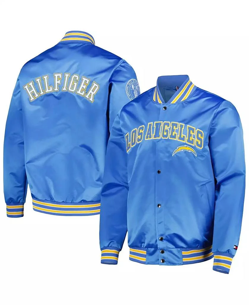 Tommy Hilfiger Men's Powder Blue Los Angeles Chargers Elliot Varsity Full-Snap Jacket 1