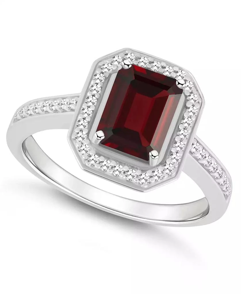Garnet (1-9/10 and Diamond (1/5 Halo Ring in