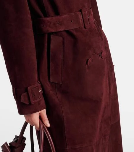 Nour Hammour Tate suede trench coat 5