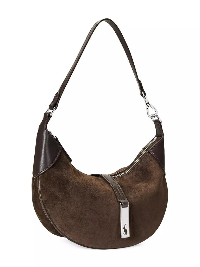 Ralph Lauren Mini Polo ID Suede Shoulder Bag 5