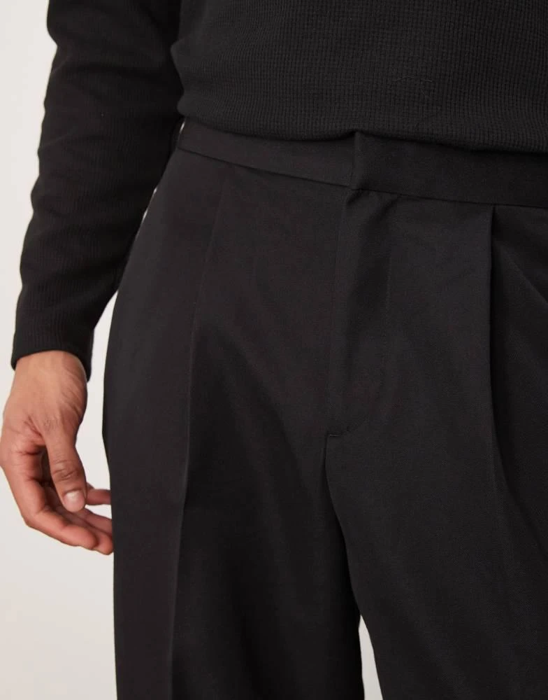 ASOS ASOS DESIGN smart wide leg trousers with elasticated waistband in black 3