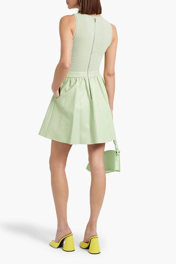 Alice + Olivia Chara mesh-paneled croc-effect mini dress 3