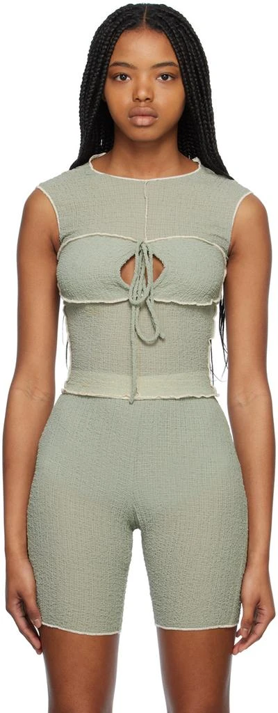 Yuzefi Green Keyhole Tank Top 1