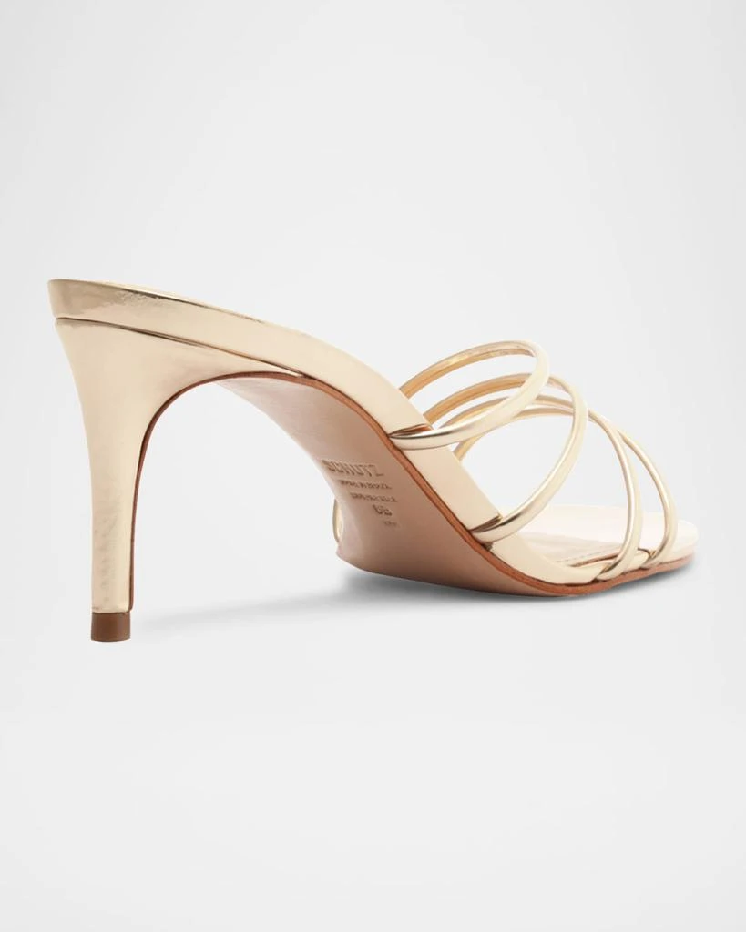 Schutz Inez Strappy Metallic Slide Sandals 3