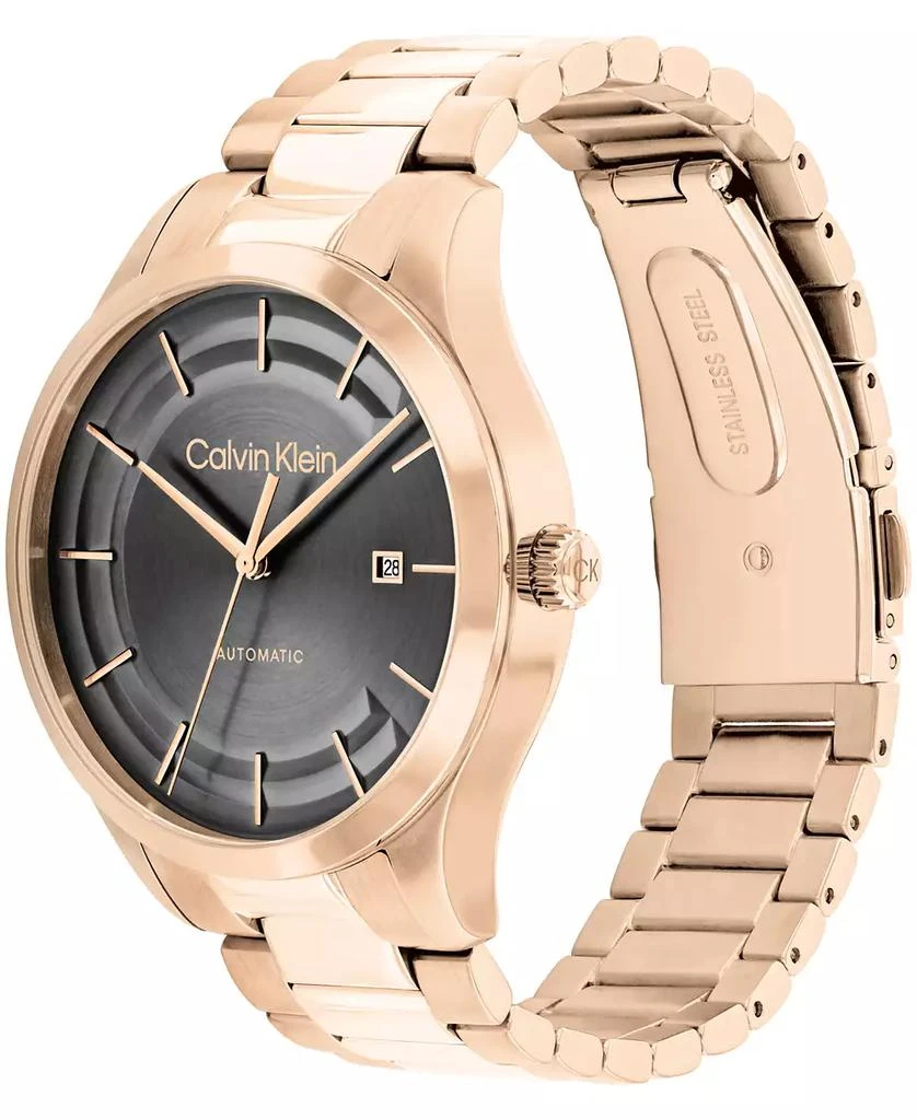 Calvin Klein Men's Iconic Automatic Rose Gold-Tone Stainless Steel Bracelet Watch 40mm 2