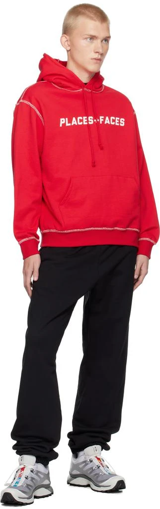 PLACES+FACES Red Contrast Stitch Hoodie 4