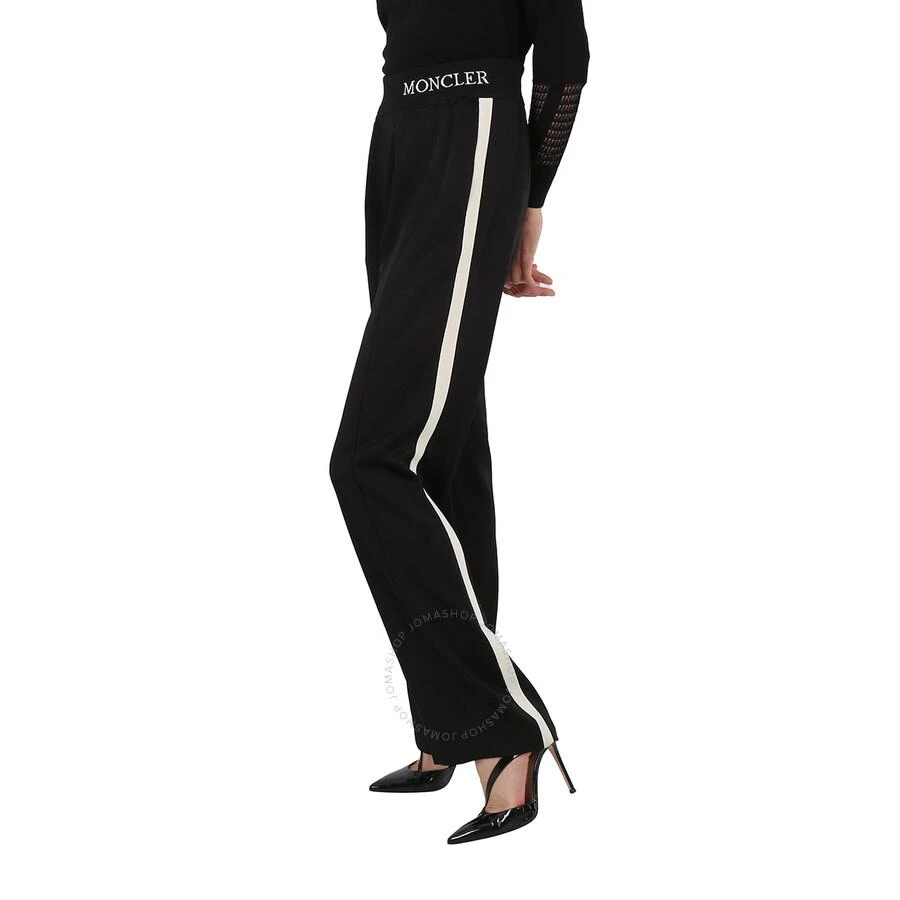 Moncler Ladies Side Stripe Tracksuit Pants in Black 3